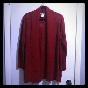 Vibrant red open front duster